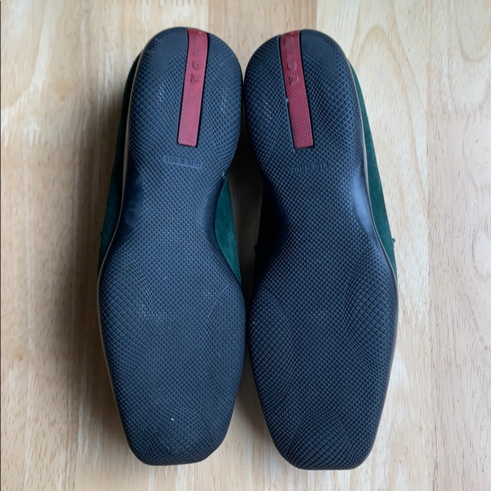 Forrest Green Suede Prada Loafers - Picture 4 of 5
